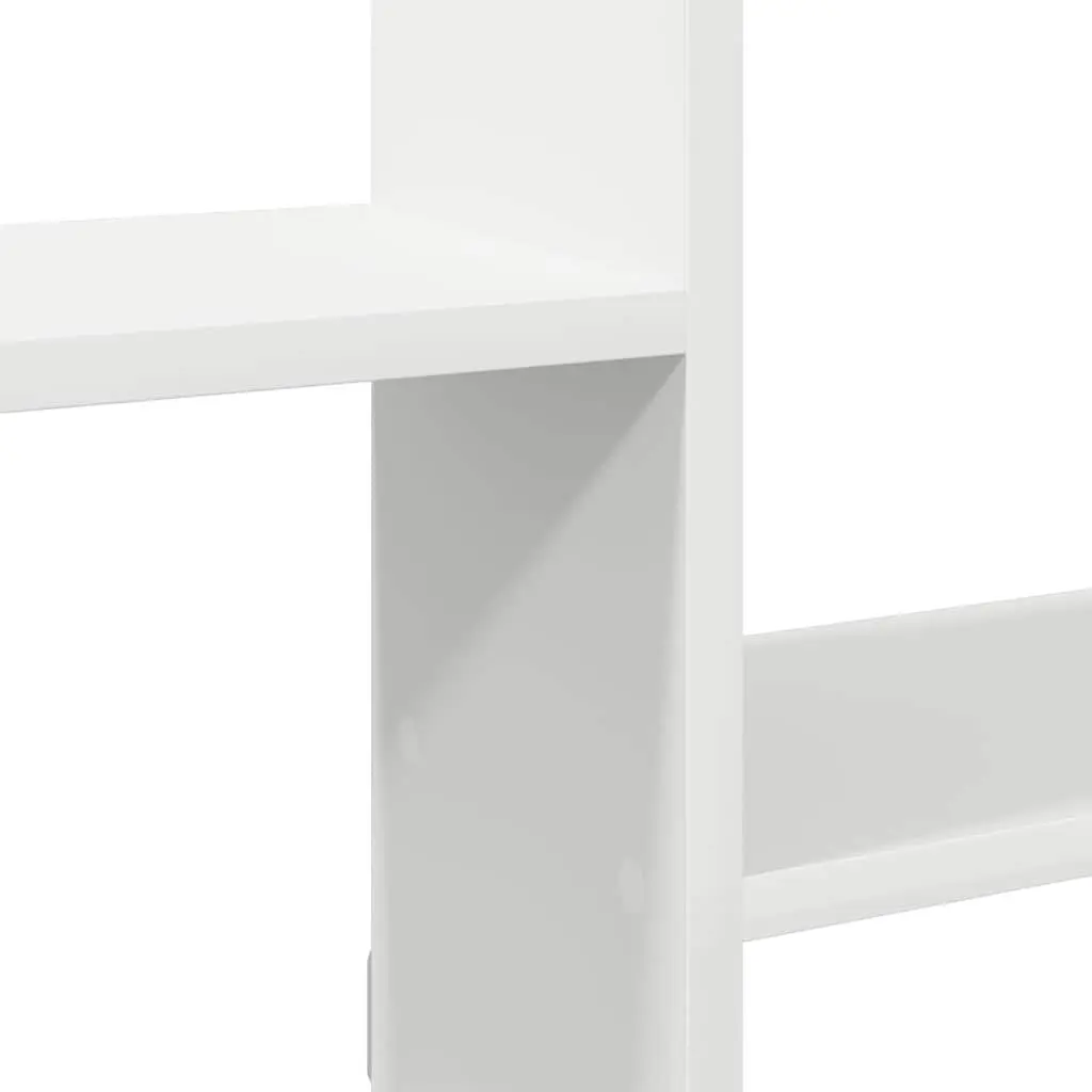 White Wall Cube Shelf with 5 Storage Compartments