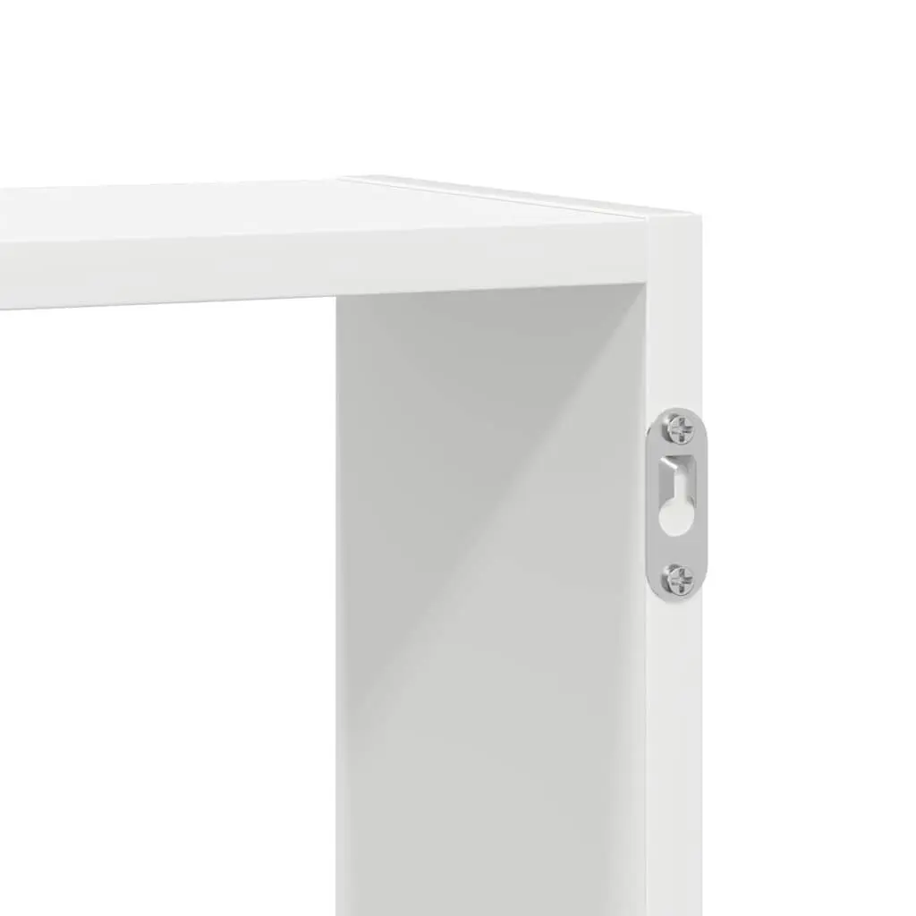 White Wall Cube Shelf with 5 Storage Compartments