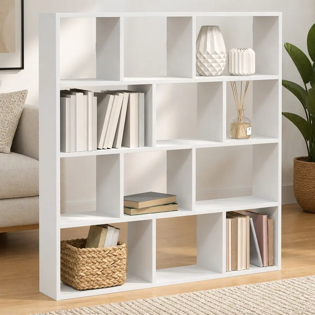 Floating Shelf with 12 Compartments for Home Use
