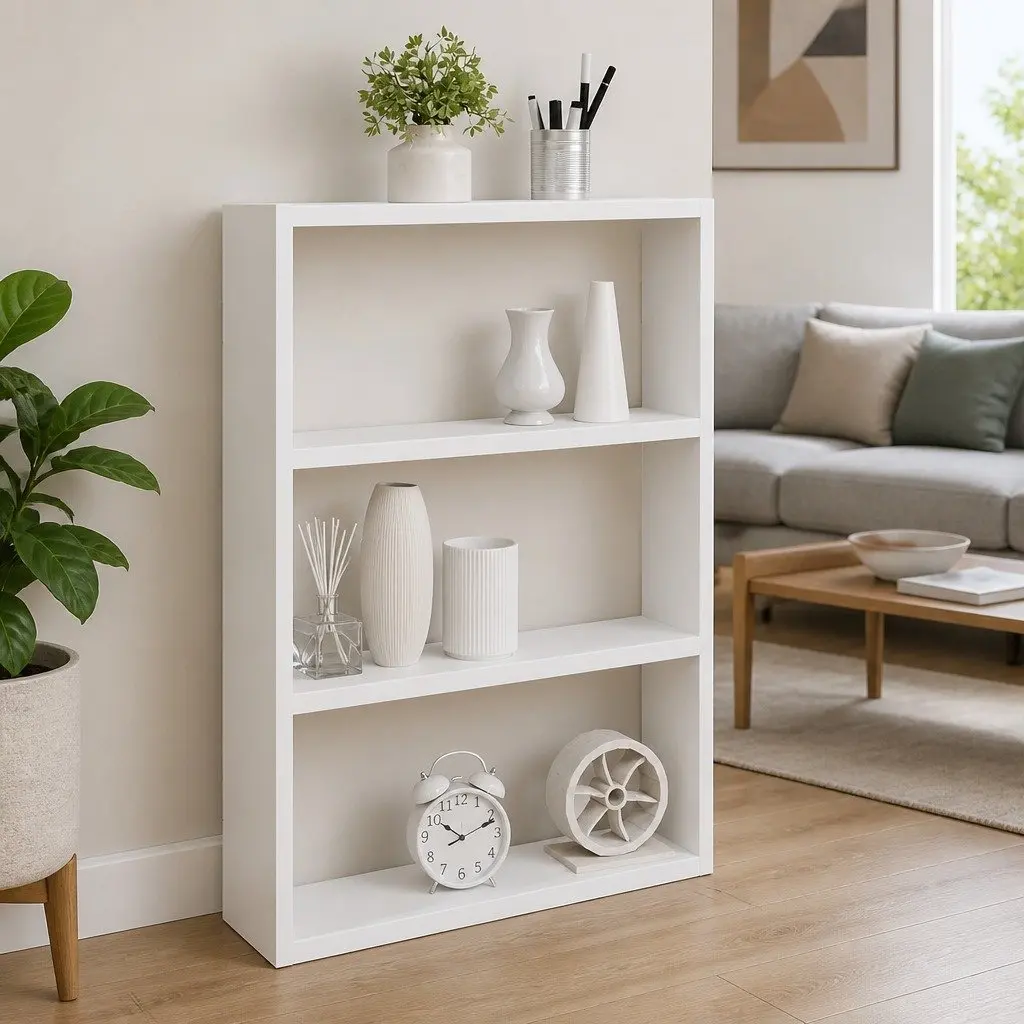 Wall Shelf Storage Organiser 43x9x60cm White Floating Engineered Wood