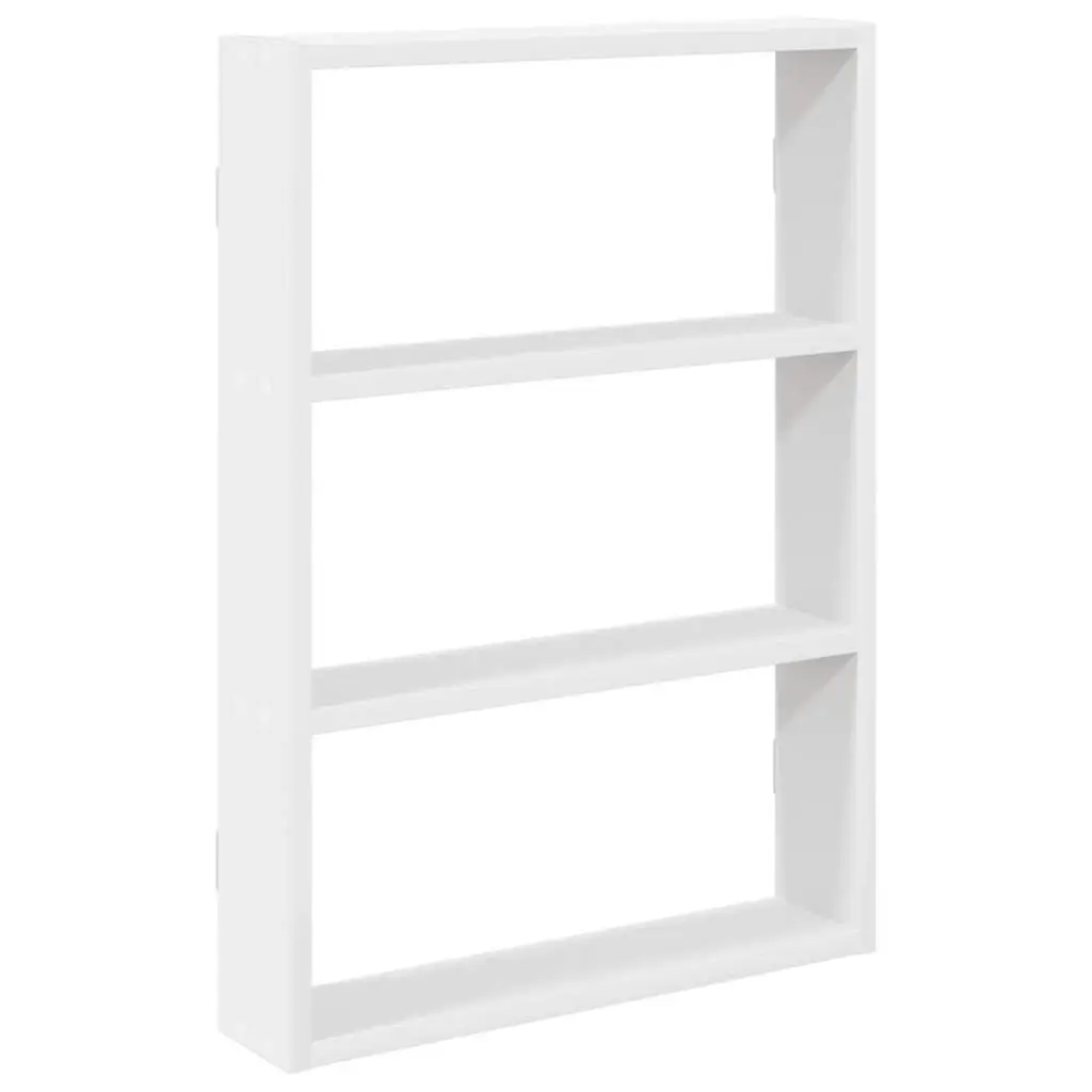 Wall Shelf Storage Organiser 43x9x60cm White Floating Engineered Wood