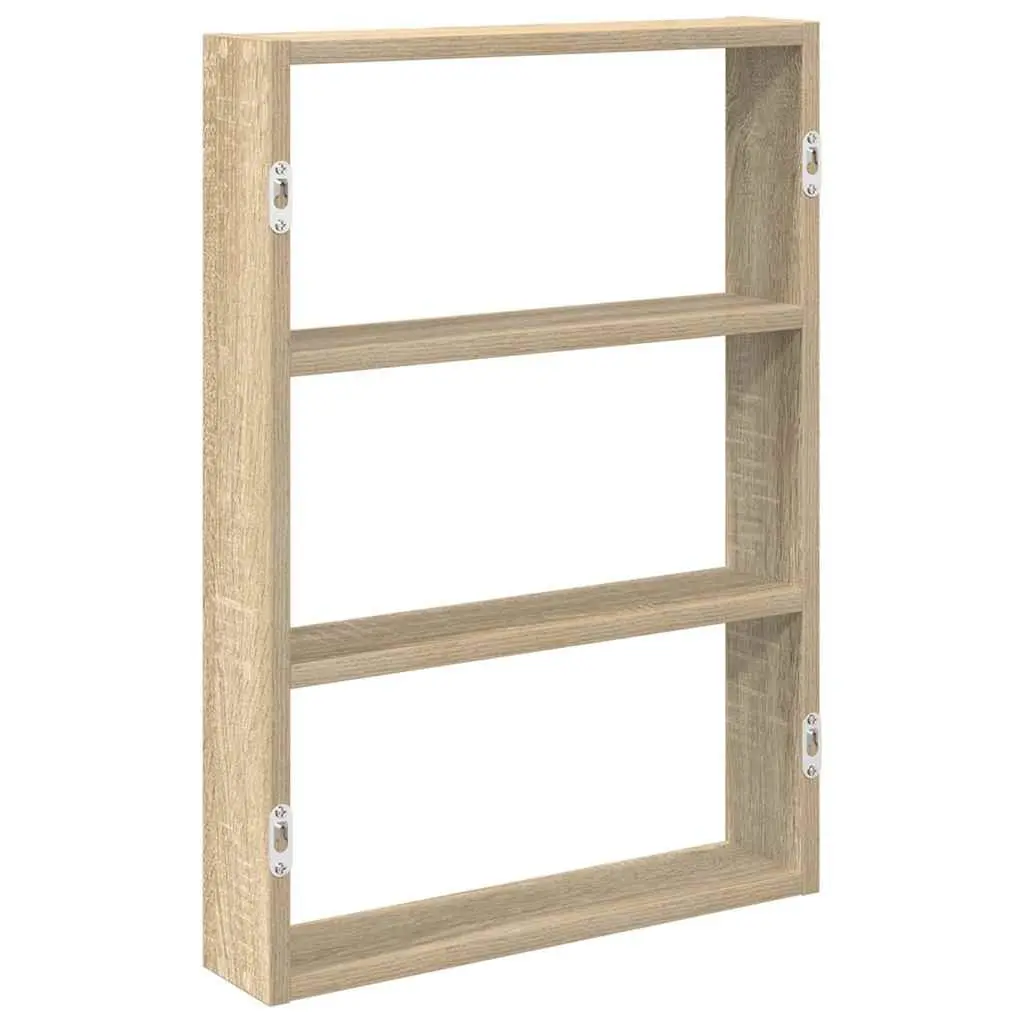 Floating Wall Shelf Storage Organizer 43x9x60cm Brown Sonoma Oak Engineered Wood