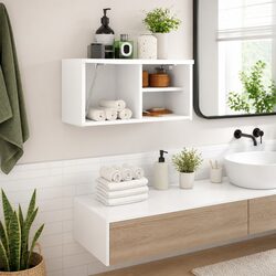 Bathroom Wall Cabinet White 60x25x30 cm Storage Unit Vanity Organiser