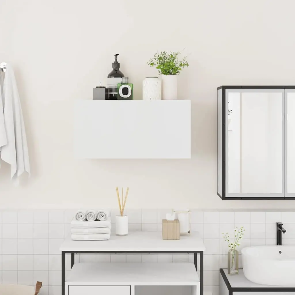 Bathroom Wall Cabinet Storage Unit 60x25x30 cm White Organiser