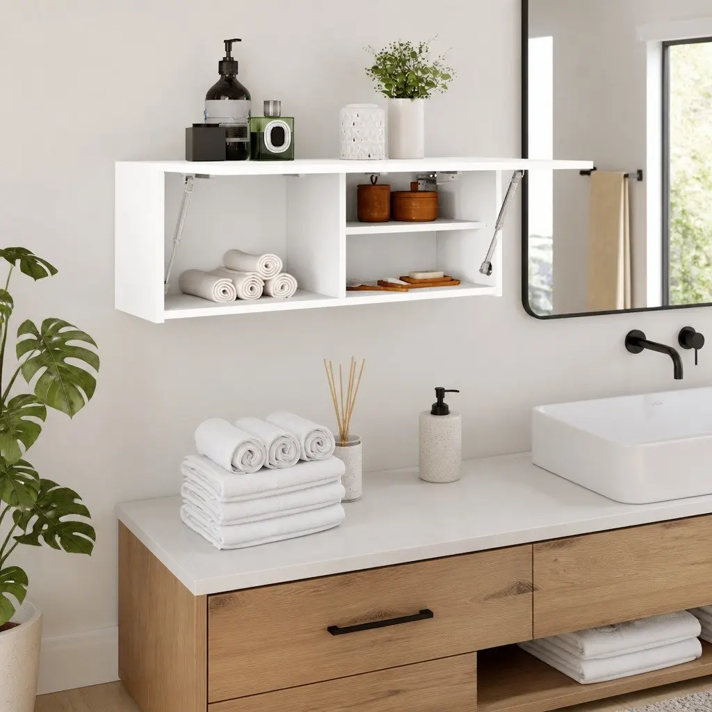 Bathroom Wall Cabinet Storage Engineered Wood 80x25x30cm White