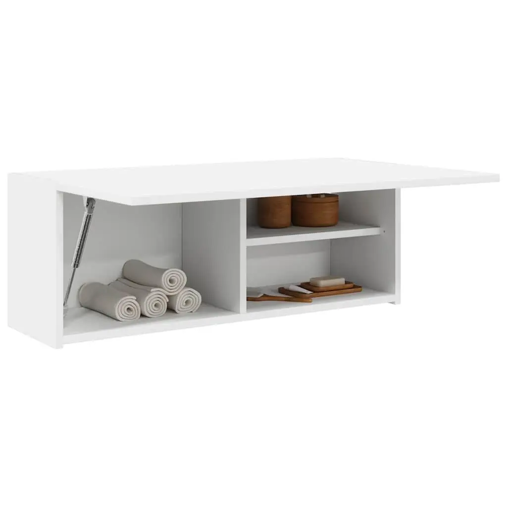 Bathroom Wall Cabinet Storage Engineered Wood 80x25x30cm White