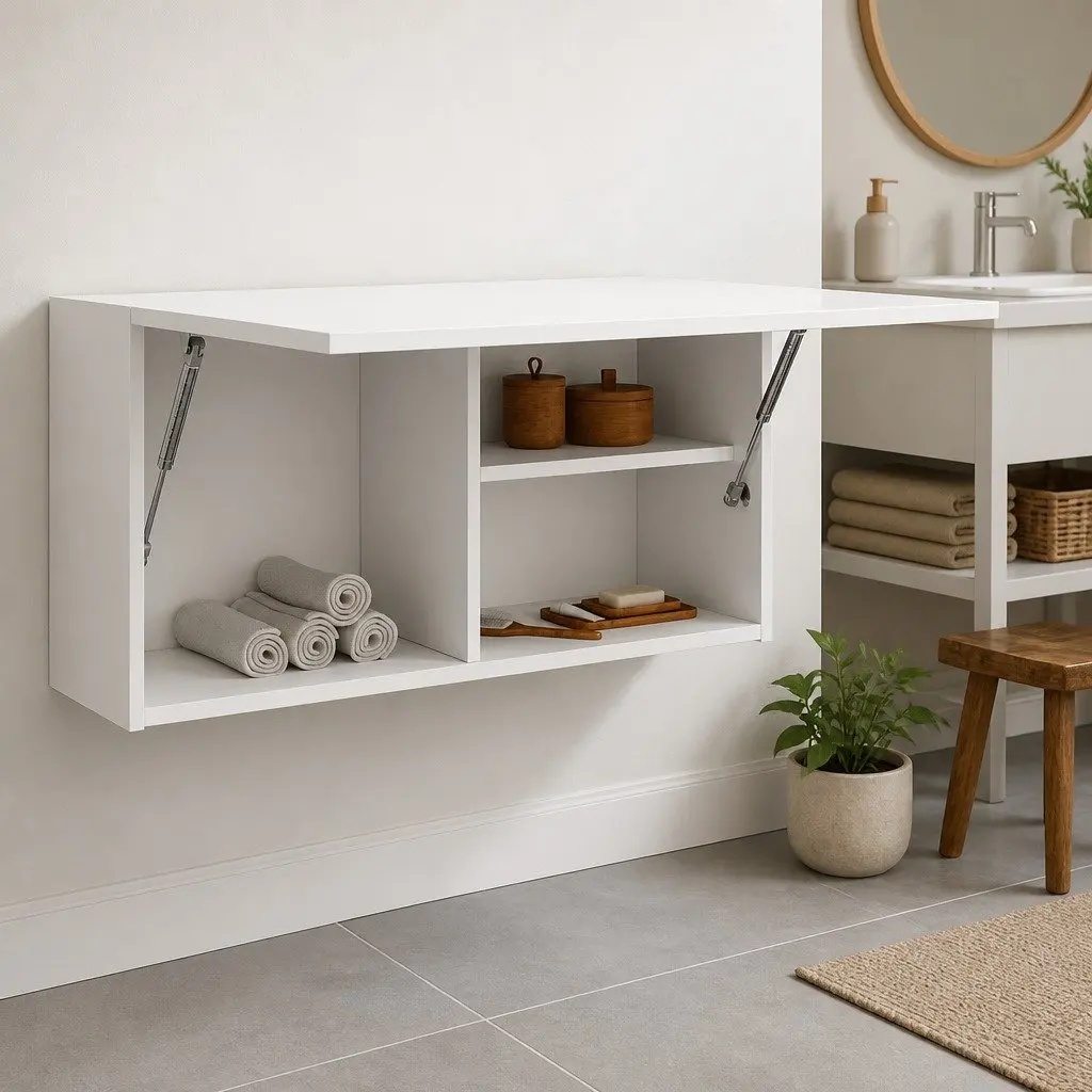 Bathroom Cabinet White Storage Organizer 80x25x40 cm