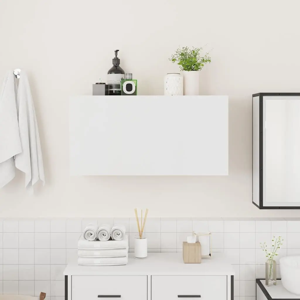 Bathroom Cabinet White Storage Organizer 80x25x40 cm