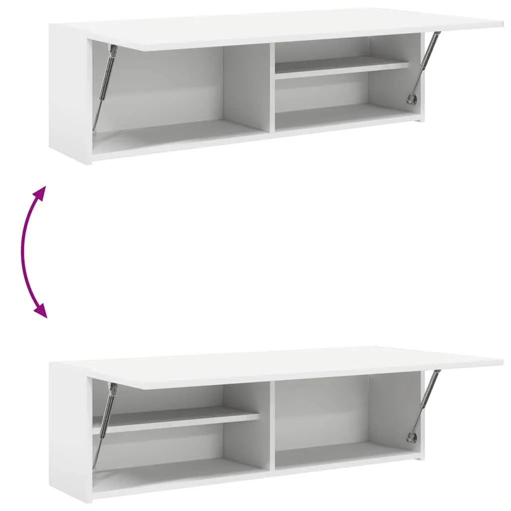 Bathroom Wall Cabinet Storage Unit 100x25x30 cm White Engineered Wood