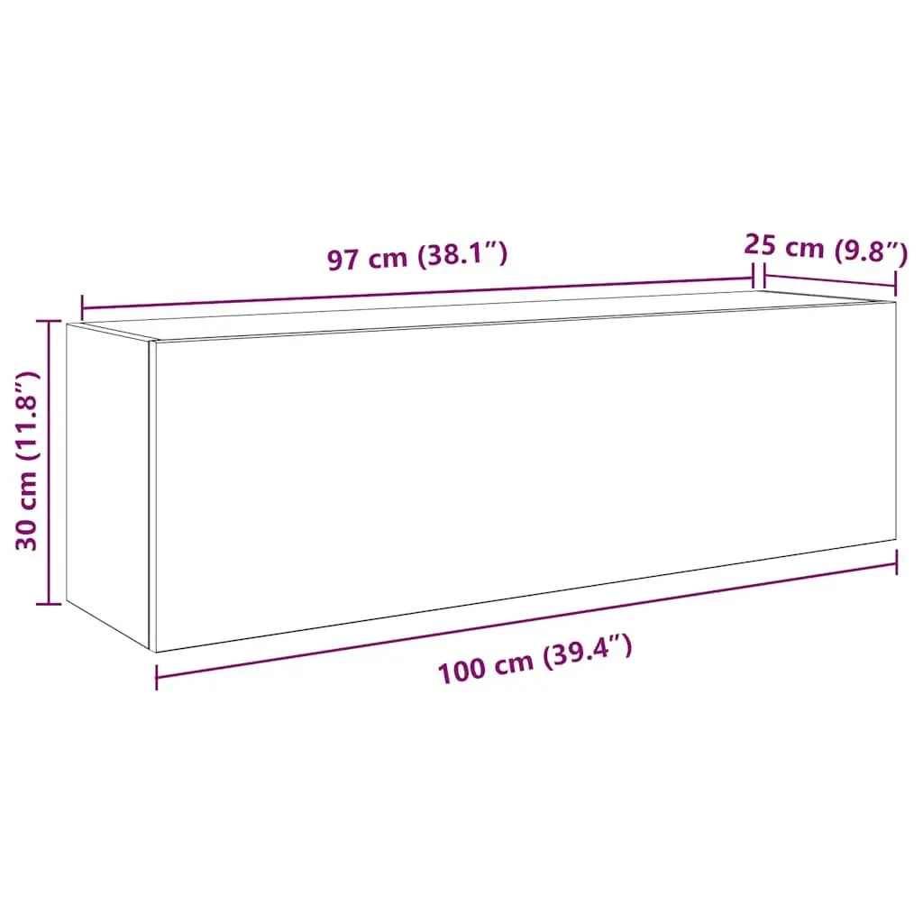 Bathroom Wall Cabinet Storage 100x25x30 cm Grey Engineered Wood