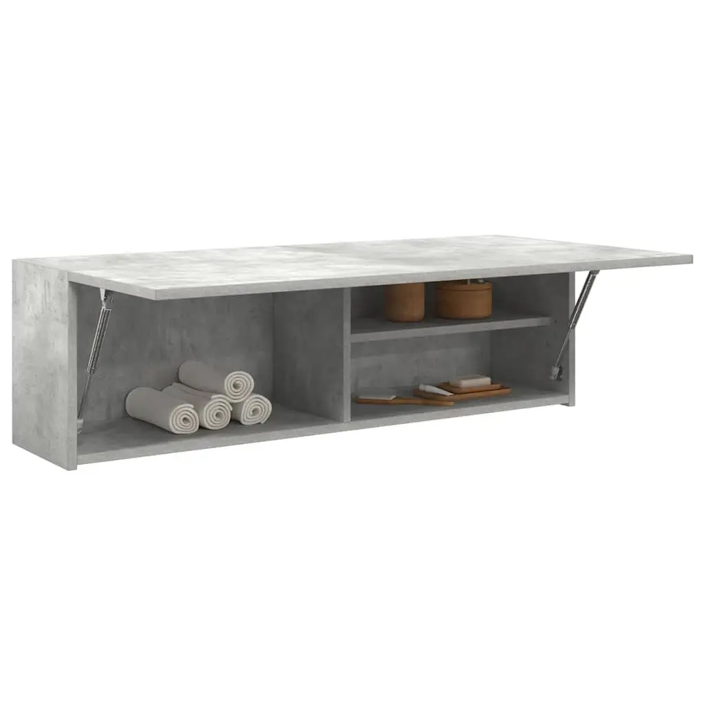 Bathroom Wall Cabinet Storage 100x25x30 cm Grey Engineered Wood
