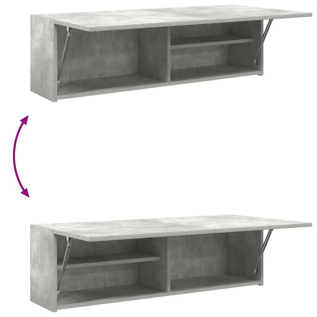 Bathroom Wall Cabinet Storage 100x25x30 cm Grey Engineered Wood
