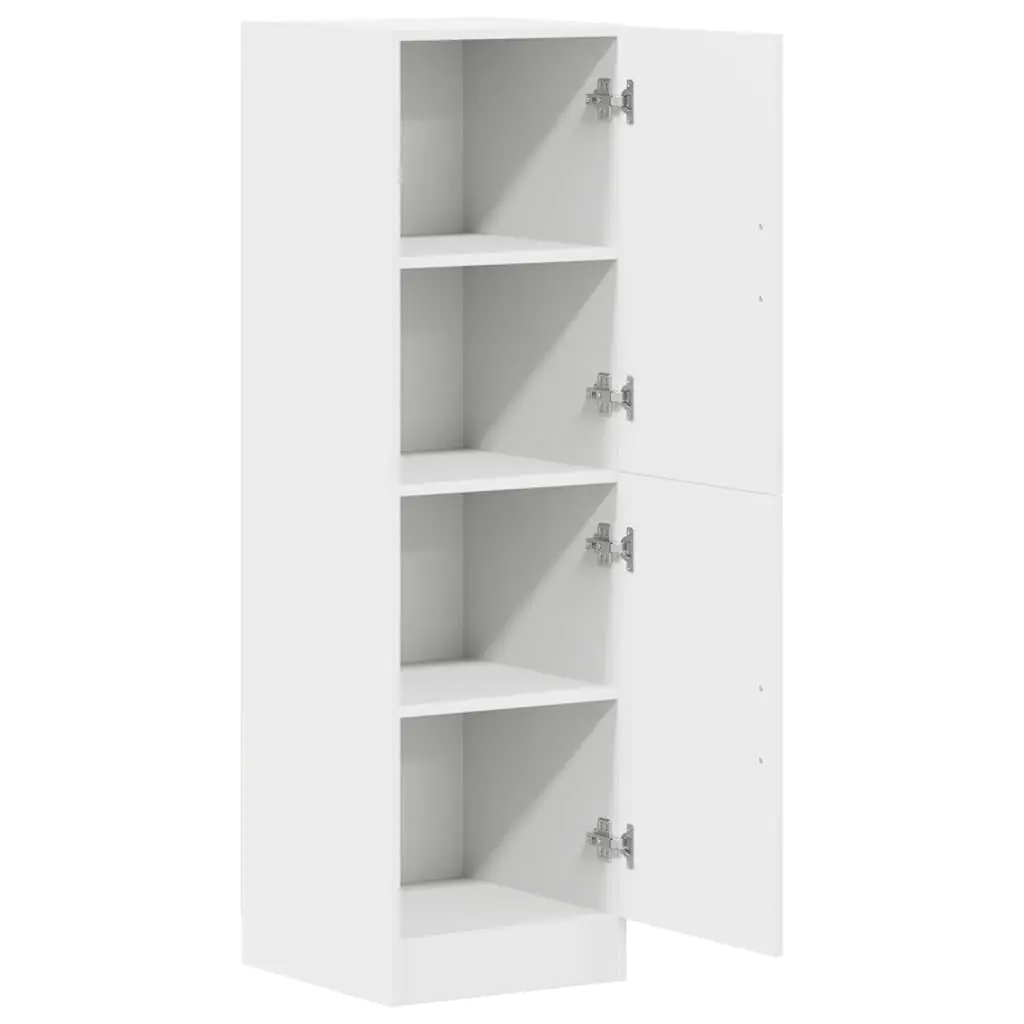 Kitchen Cabinet Storage Unit with Doors and Shelves 38 x 41.5 x 131.5 cm White Engineered Wood
