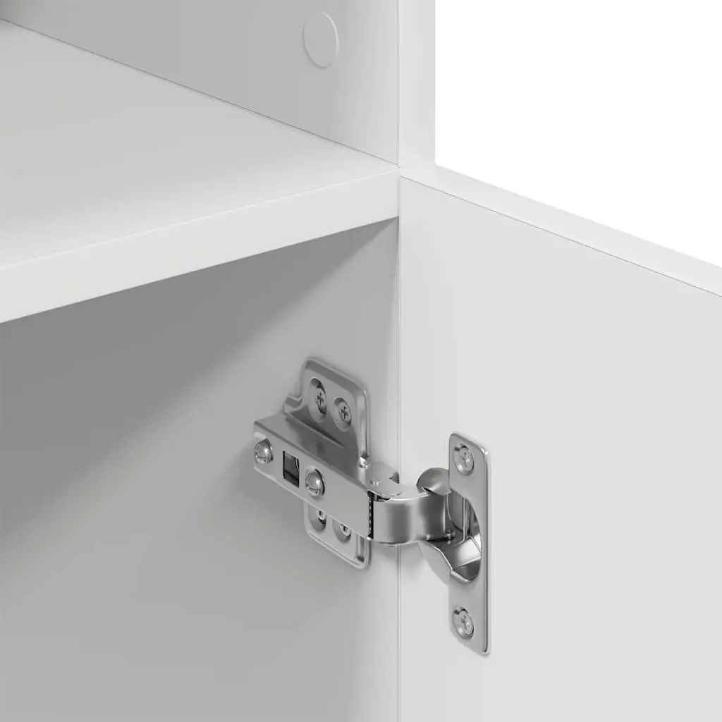 Kitchen Cabinet White Storage Unit Engineered Wood Cupboard Shelves Doors