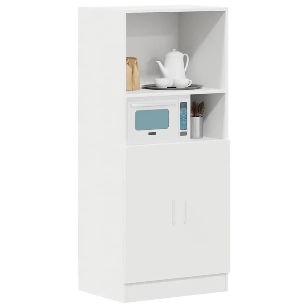 Kitchen Cabinet White Storage Unit Engineered Wood Cupboard Shelves Doors