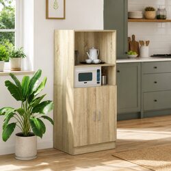 Kitchen Cabinet Engineered Wood Storage Organizer Brown 57x41.5x131.5cm Cupboard