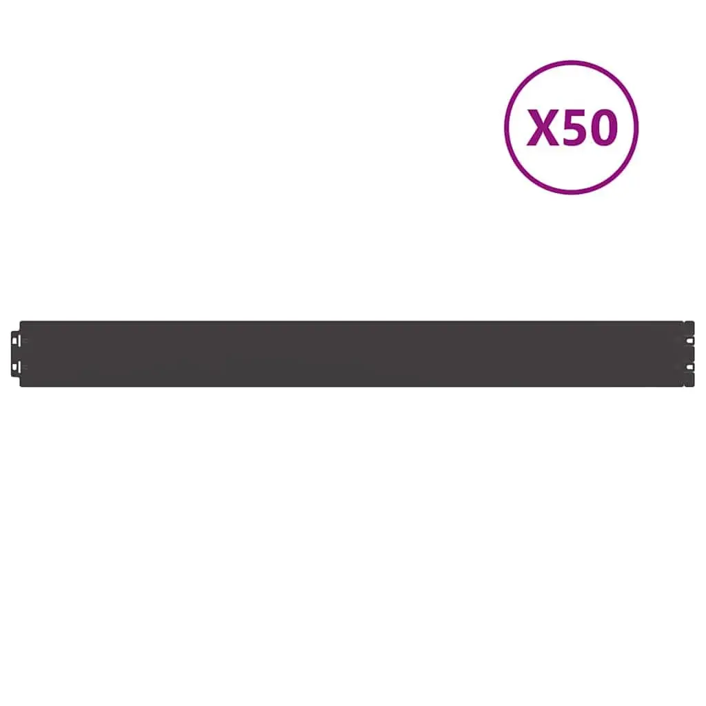 Lawn Edging Black Steel Borders 10x103 cm Garden Landscape Edger 50 Piece