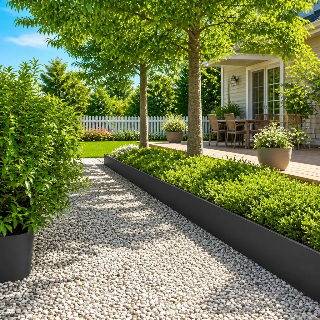 Lawn Edging Borders Steel Edger Landscape Pathway 25 x 103 cm White 10 Piece