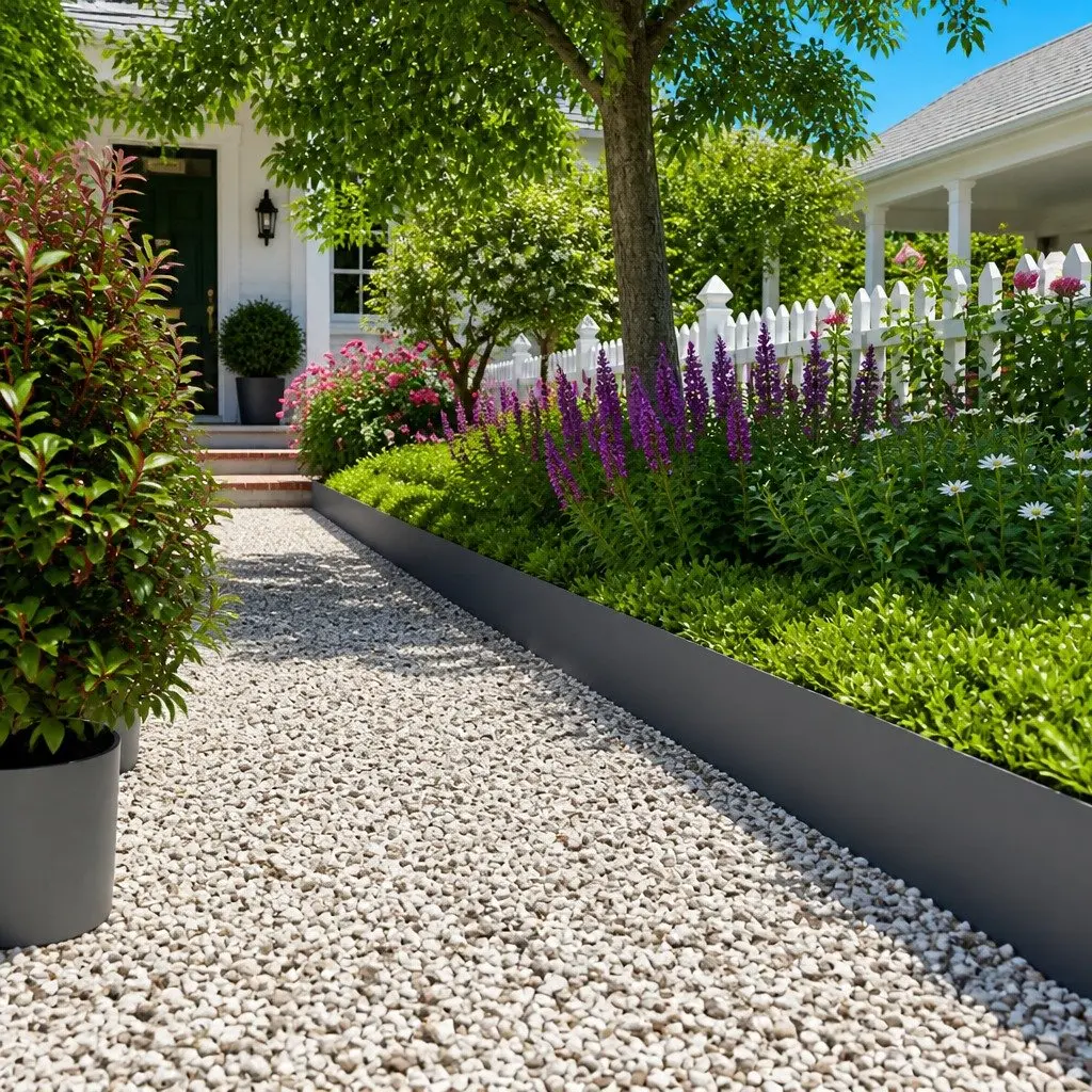 Flexible Steel Lawn Edging 25x103cm Green for Garden Pathways and Flowerbeds 10 Pieces