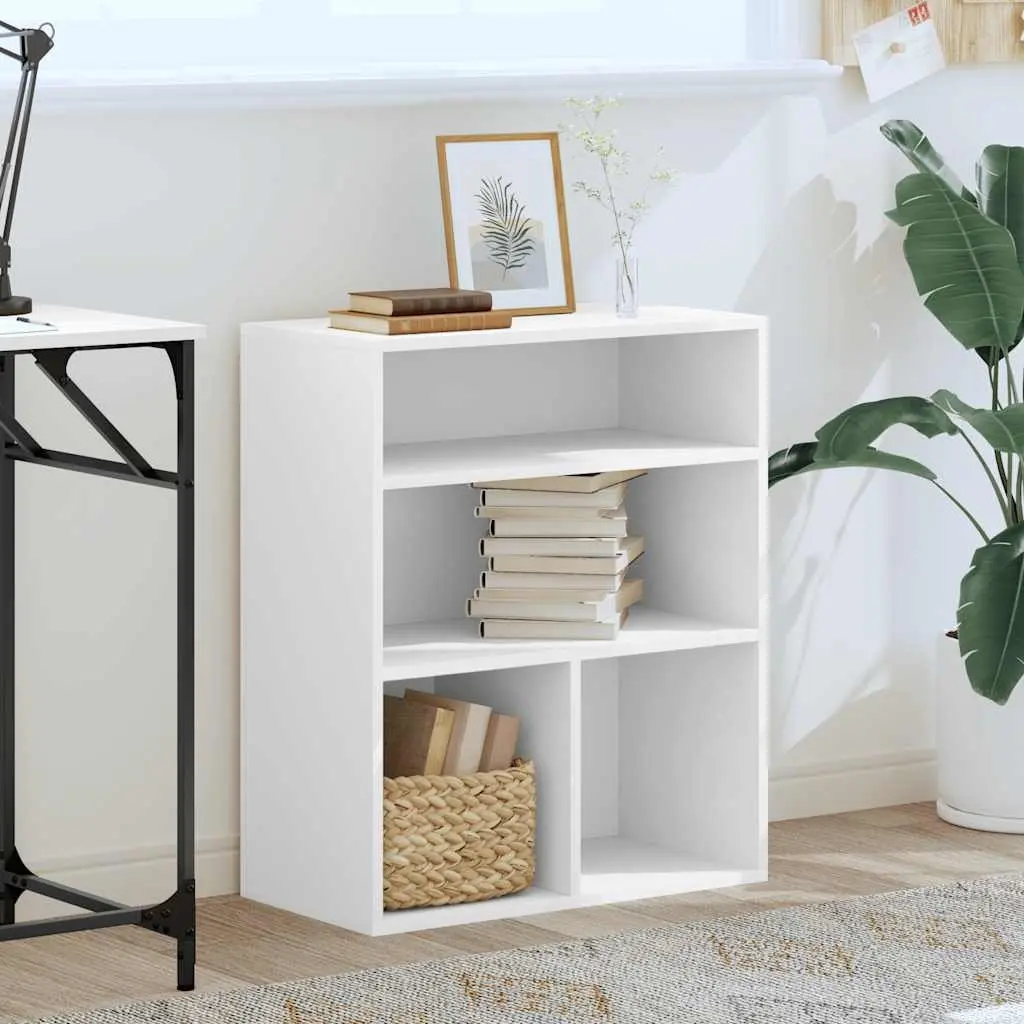 Book Cabinet Storage Shelf Organiser 60x30x71.5 cm White Engineered Wood