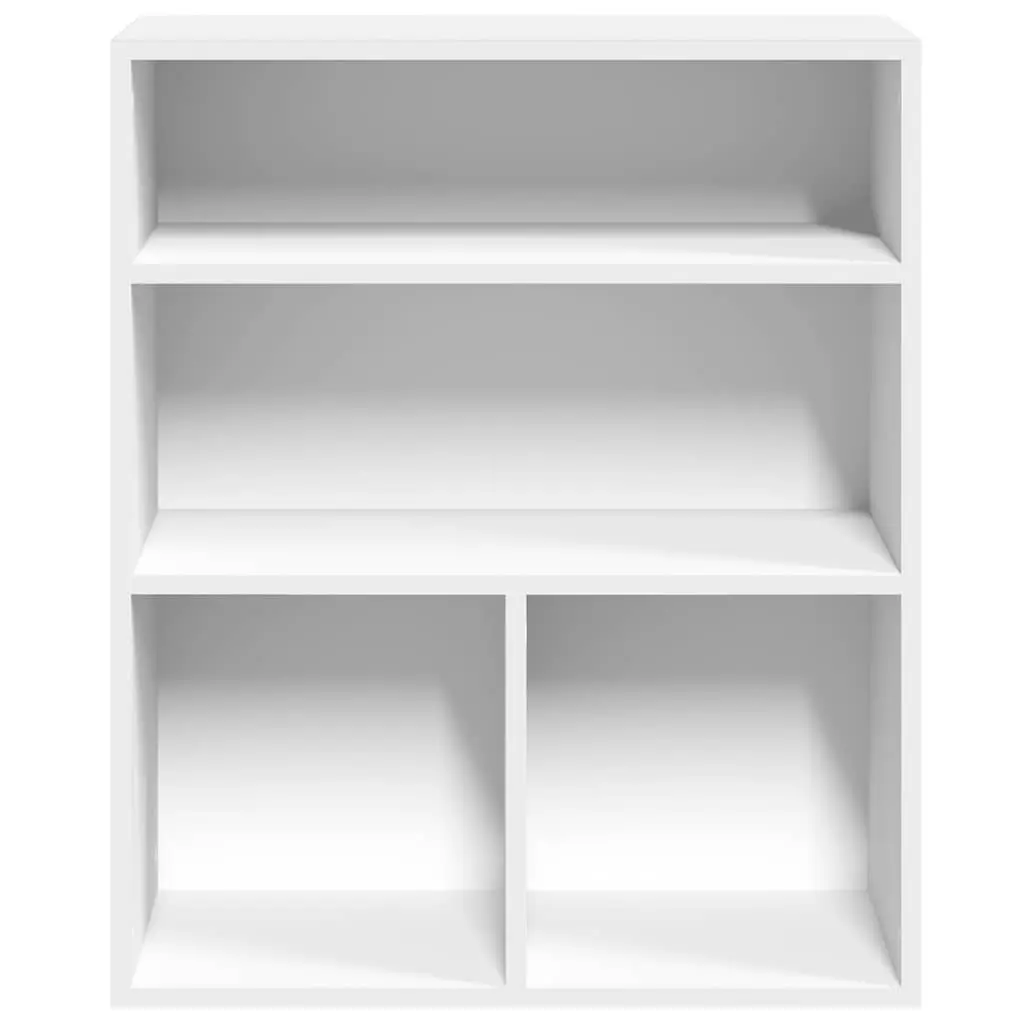 Book Cabinet Storage Shelf Organiser 60x30x71.5 cm White Engineered Wood
