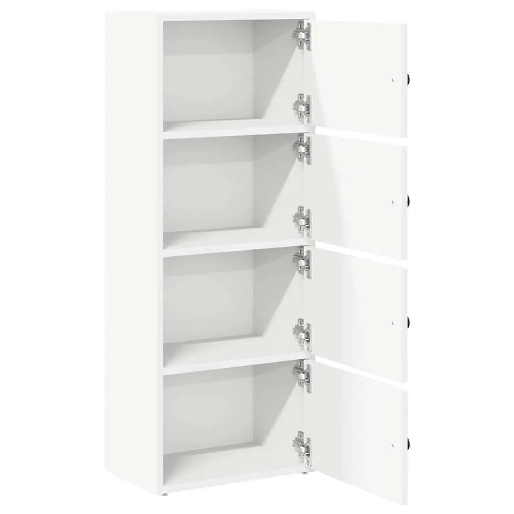 White Bookcase with Ample Storage 40x24x102cm