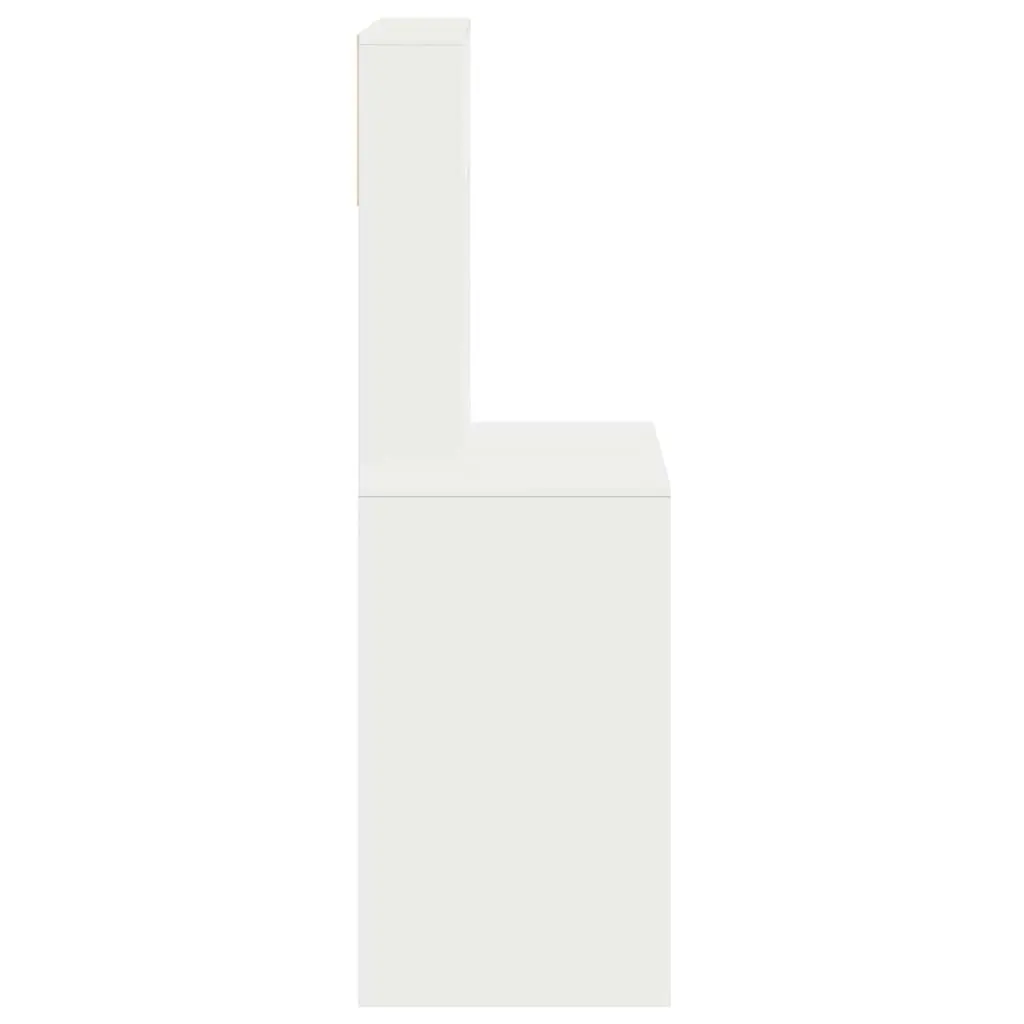 White Desk with Storage Shelves