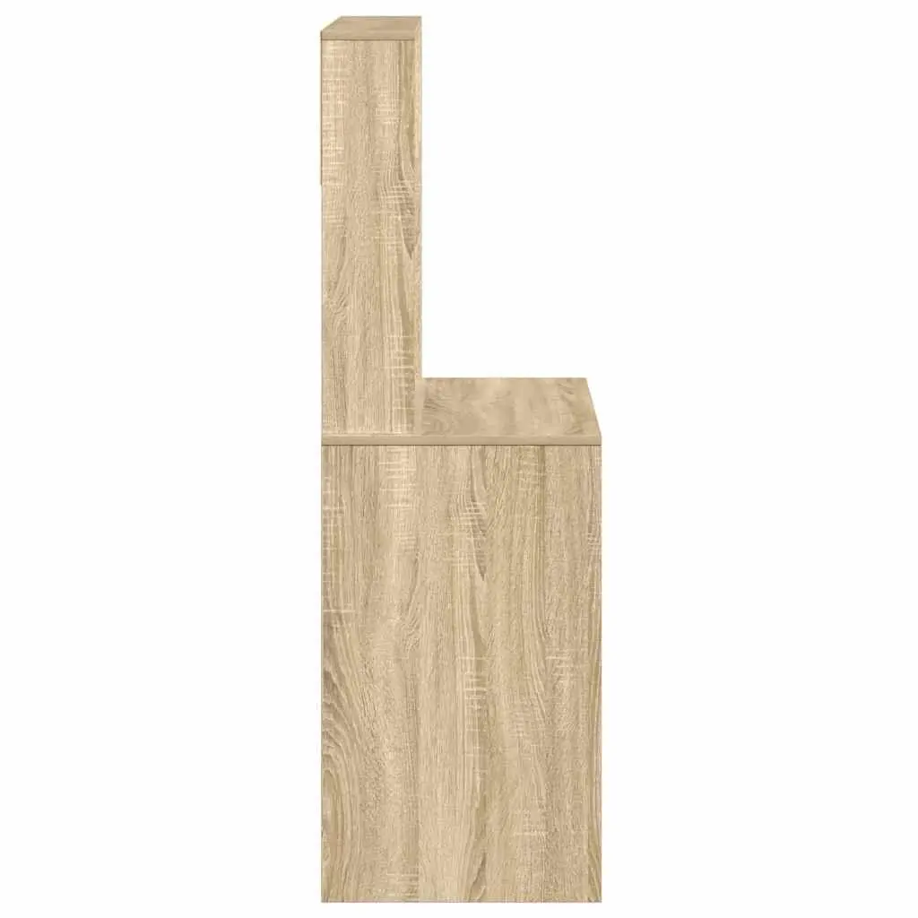 Desk with Open Shelves Storage Engineered Wood Brown 100x45x140 cm Office Study