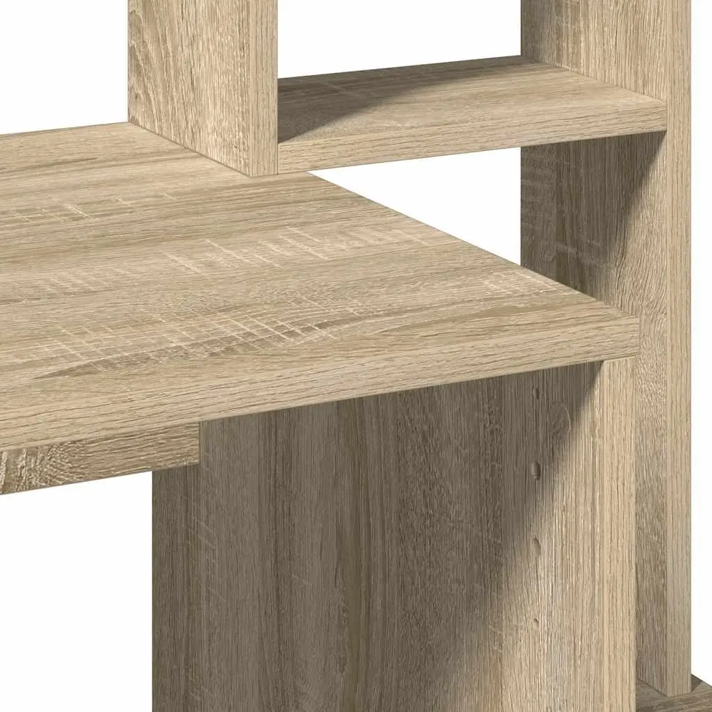 Desk with Open Shelves Storage Engineered Wood Brown 100x45x140 cm Office Study