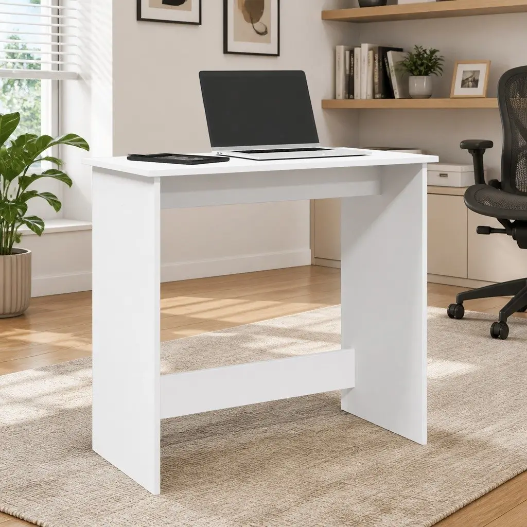 Writing Desk Office Study Table 80x40x75 cm White Engineered Wood Workstation