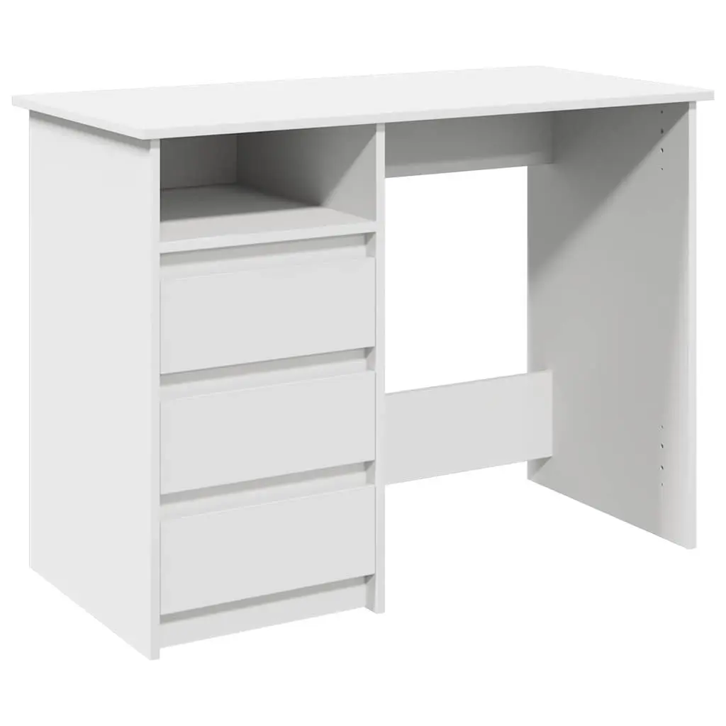 White Desk with Storage 102x50x75cm