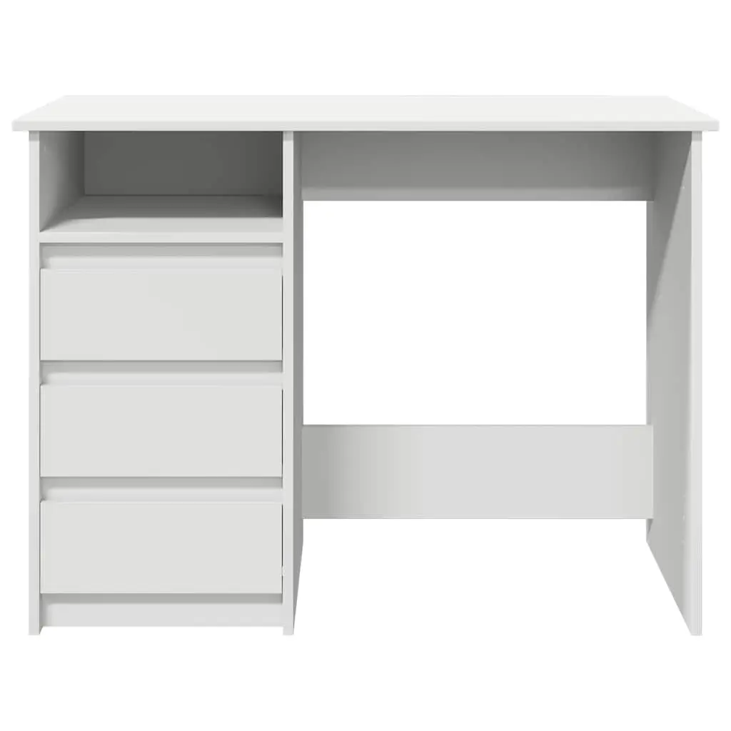White Desk with Storage 102x50x75cm