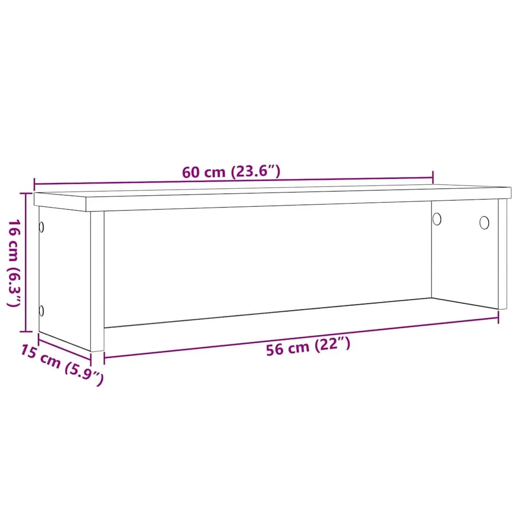 Kitchen Utensil Rack Stackable Organiser Storage Shelf 60 x 15 x 16 cm White