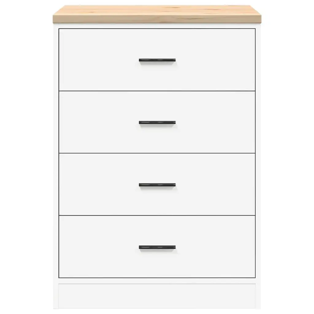 Garage Storage Cabinet Tool Cabinet 60x51x85cm White Pine Wood 4 Drawers