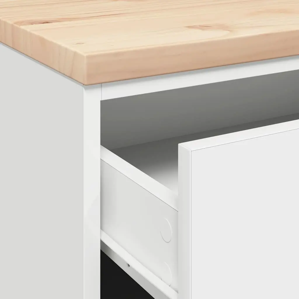Garage Storage Cabinet Tool Cabinet 60x51x85cm White Pine Wood 4 Drawers