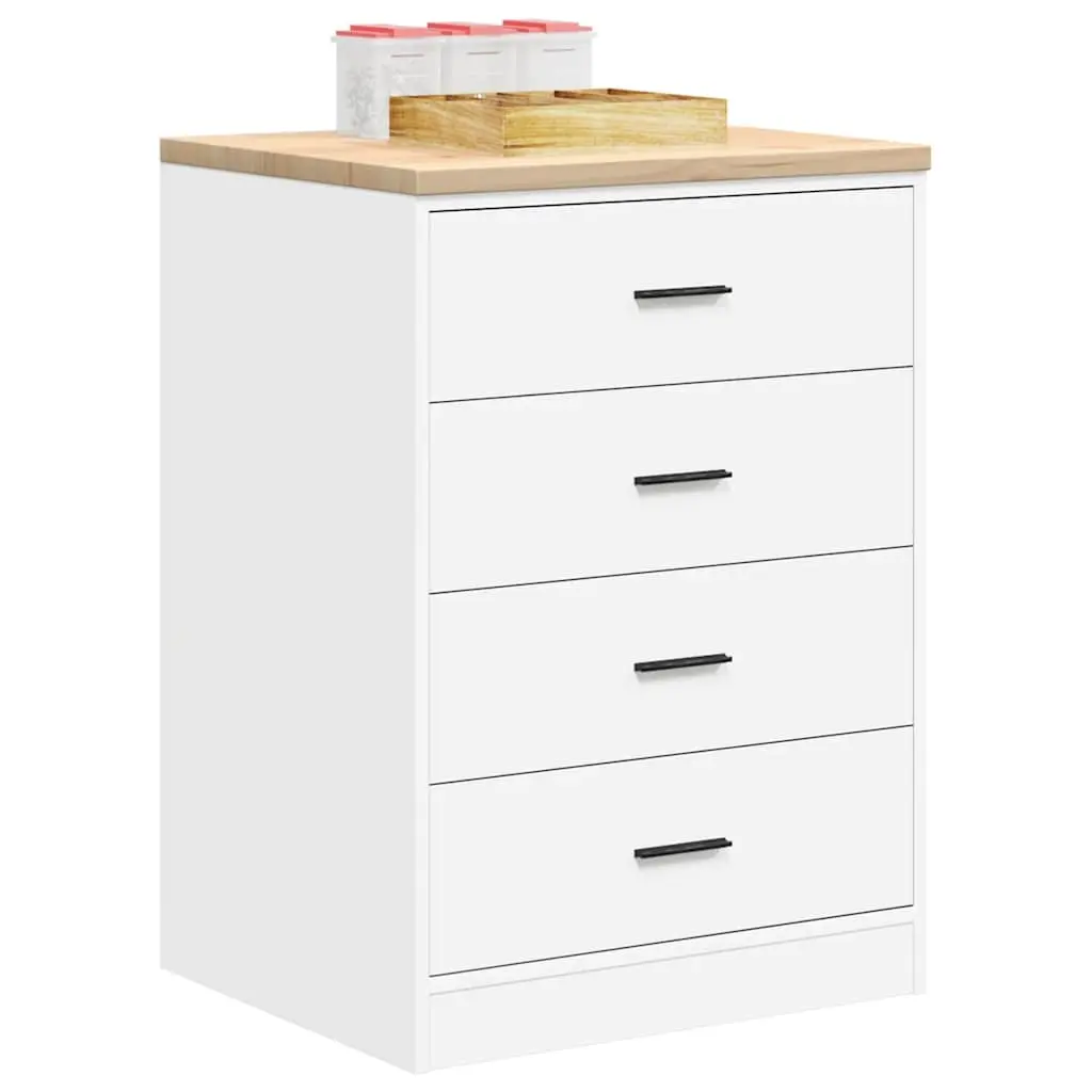 Garage Storage Cabinet Tool Cabinet 60x51x85cm White Pine Wood 4 Drawers