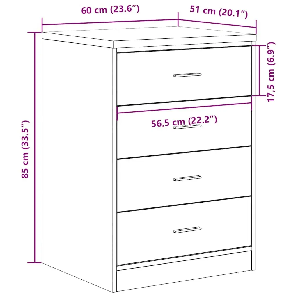 Garage Storage Cabinet Grey 60x51x85cm Solid Wood Pine Drawers