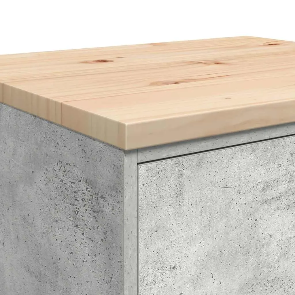 Garage Storage Cabinet Grey 60x51x85cm Solid Wood Pine Drawers