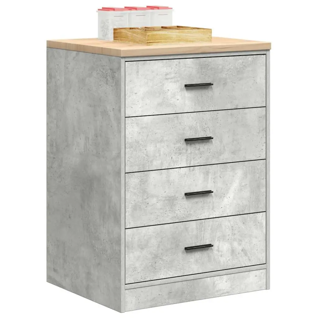 Garage Storage Cabinet Grey 60x51x85cm Solid Wood Pine Drawers