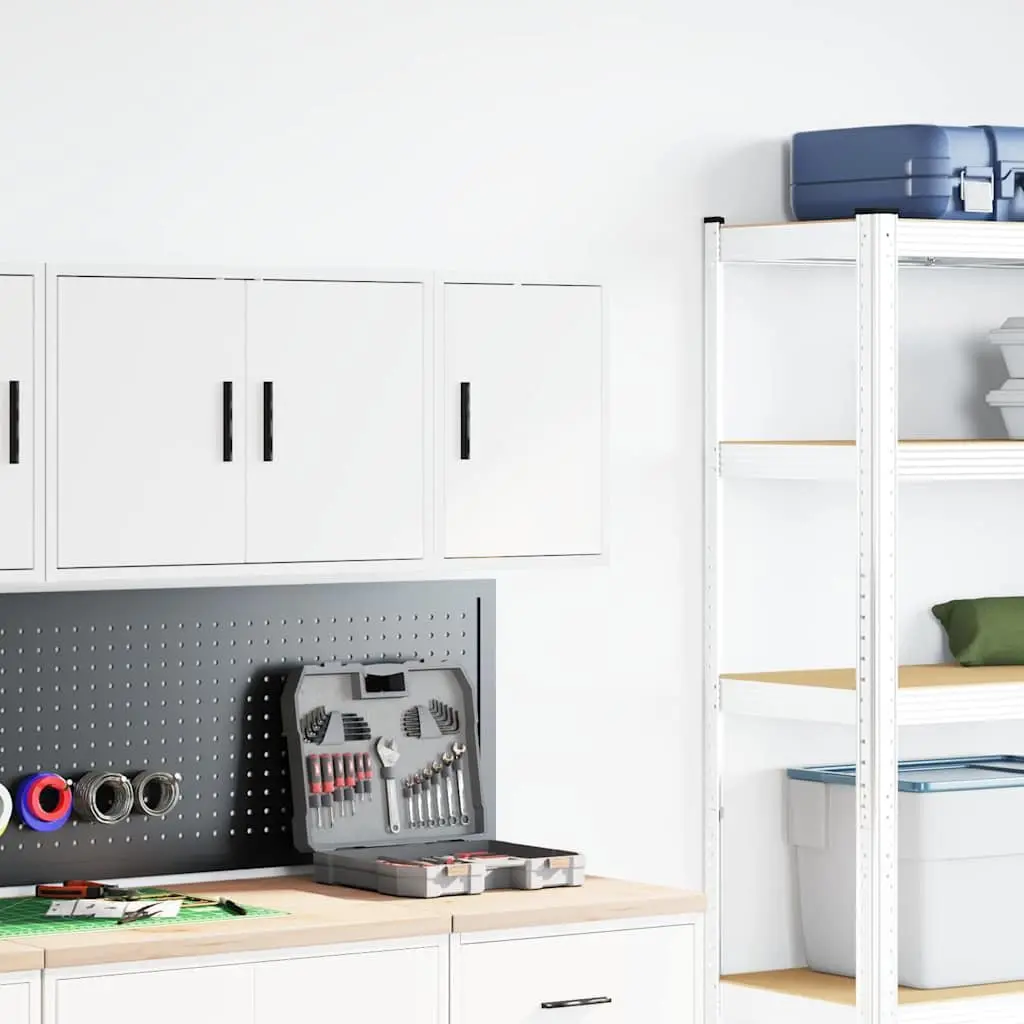 Wall Cabinet Tool Organiser White Enclosed Compartment