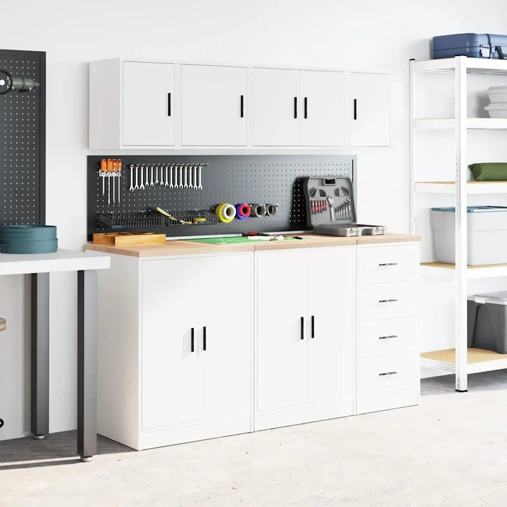 Wall Cabinet Tool Organiser White Enclosed Compartment