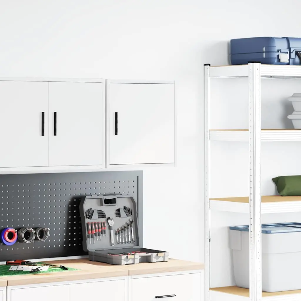 Wall Cabinet White Storage Cupboard Organiser Engineered Wood Size
