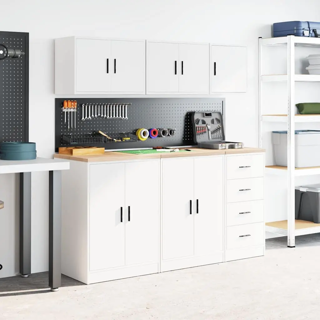 Wall Cabinet White Storage Cupboard Organiser Engineered Wood Size