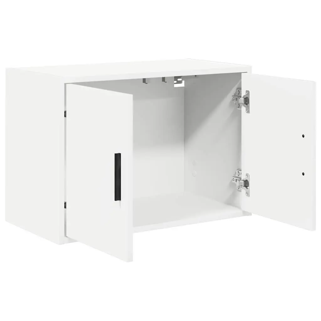 Garage Wall Cabinet White Storage Cupboard Engineered Wood Door Organiser