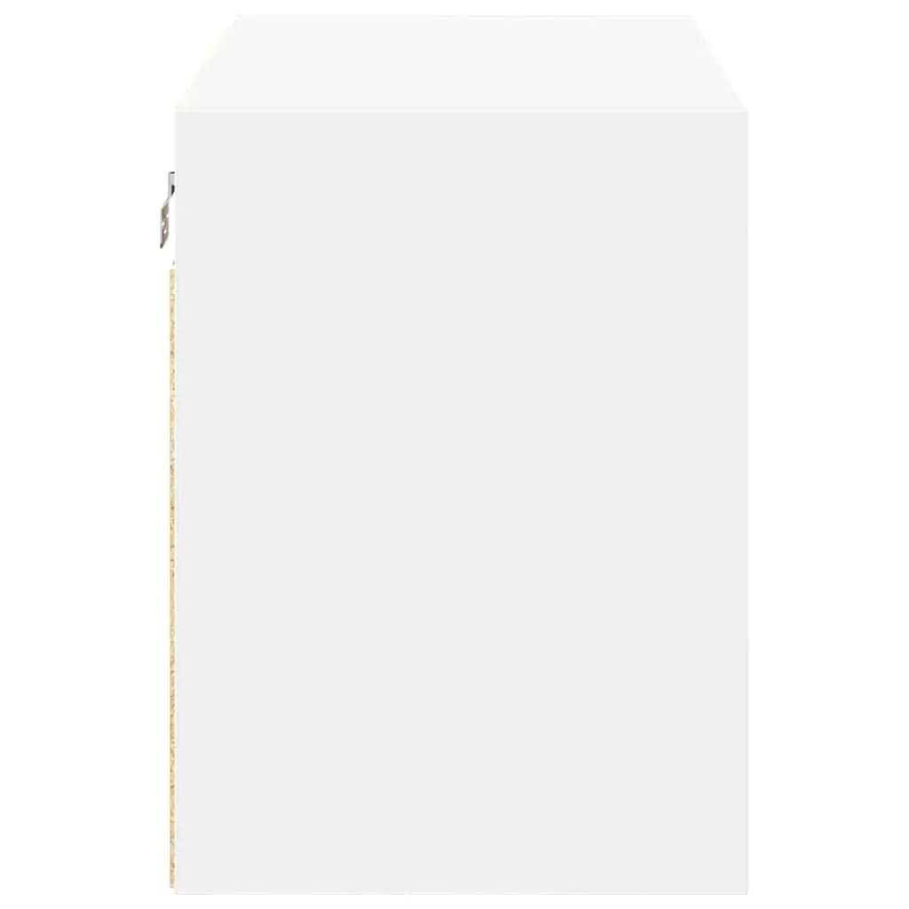 Garage Wall Cabinet White Storage Cupboard Engineered Wood Door Organiser