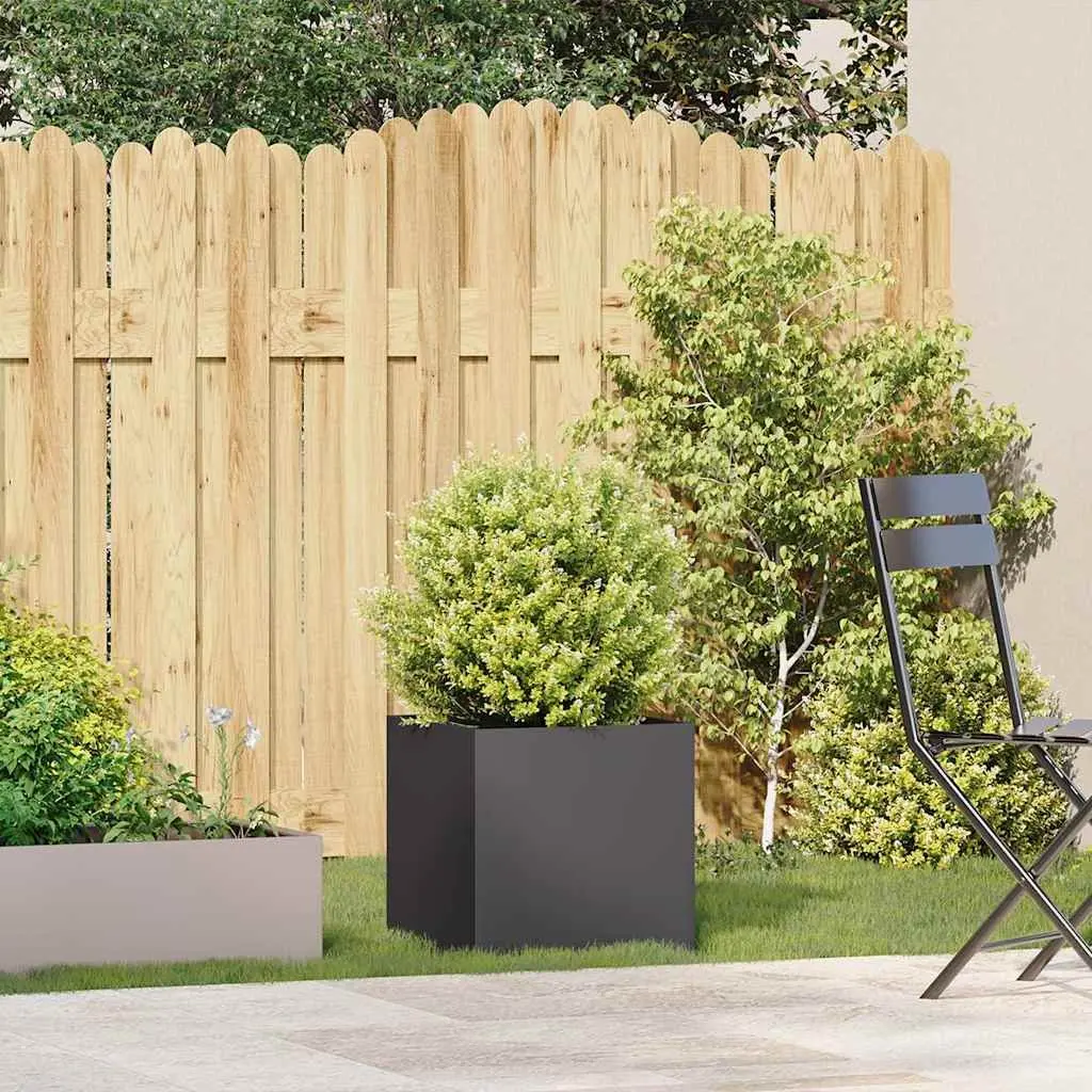 Planter Black 40x40x40 cm Raised Bed Garden Flower Box Cold-rolled Steel