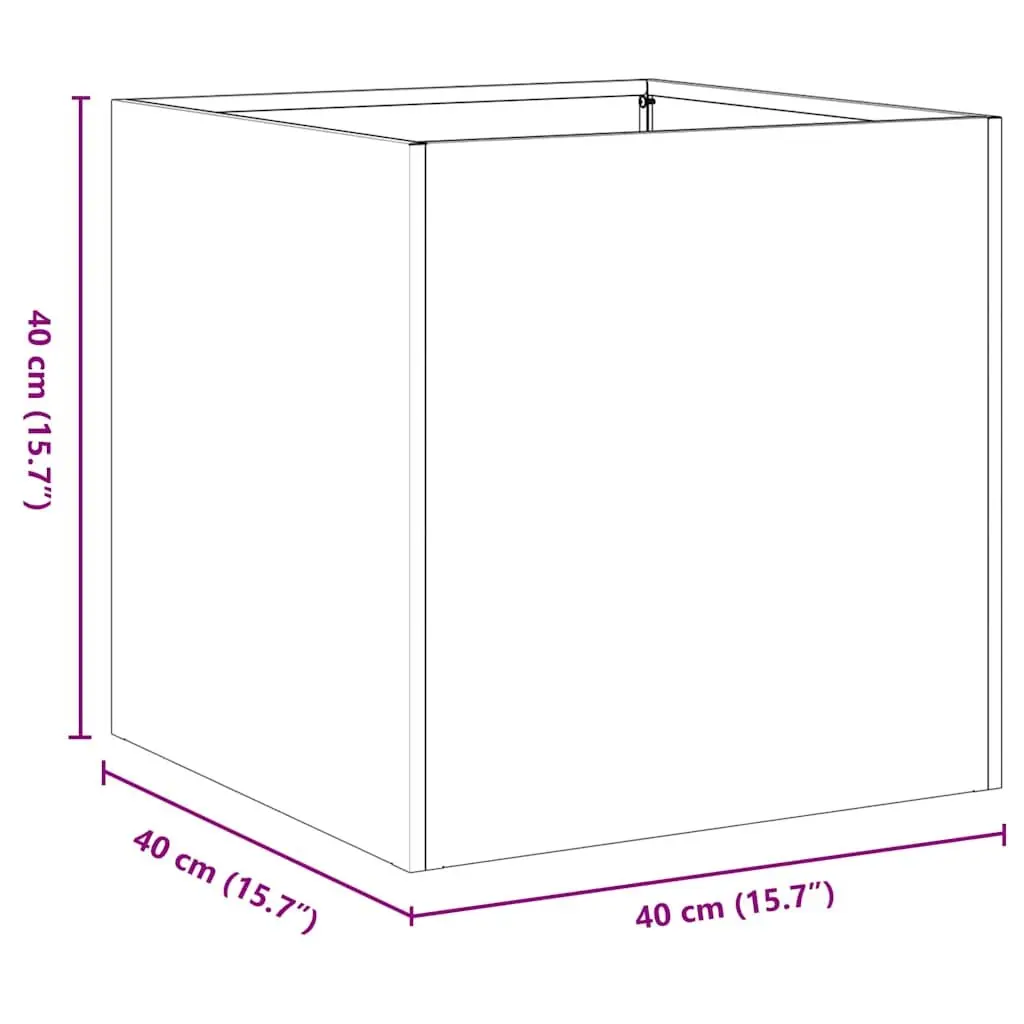 Planter Black 40x40x40 cm Raised Bed Garden Flower Box Cold-rolled Steel