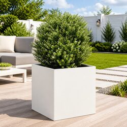 Reliable White Raised Planter Box 40x40x40cm for Garden Use