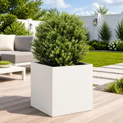 Reliable White Raised Planter Box 40x40x40cm for Garden Use