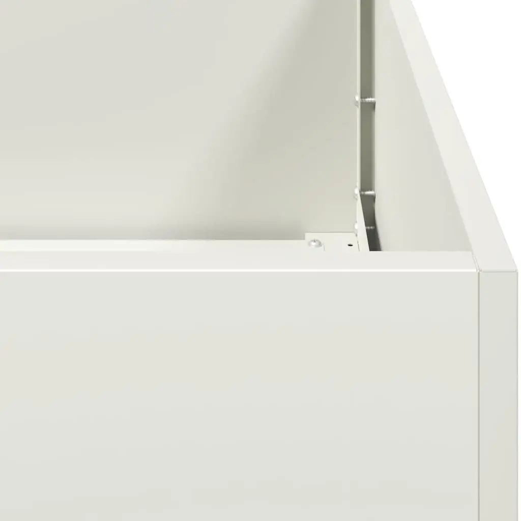 Cold-rolled Steel Raised Planter Box Outdoor Garden Flower Bed 40cm White